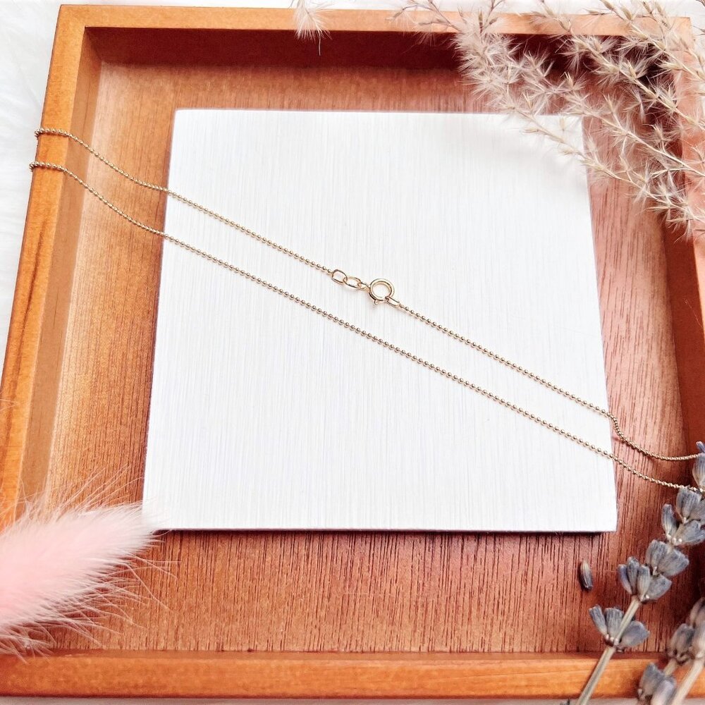 14K Yellow Gold Filled Bead Ball Chain Necklace